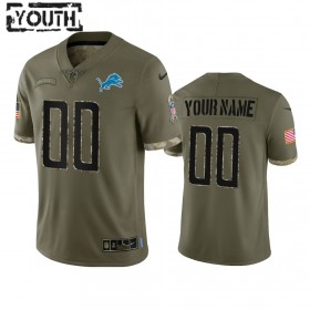 Camiseta Niño NFL Detroit Lions Personalizar Olive 2022 Salute To Service Limited